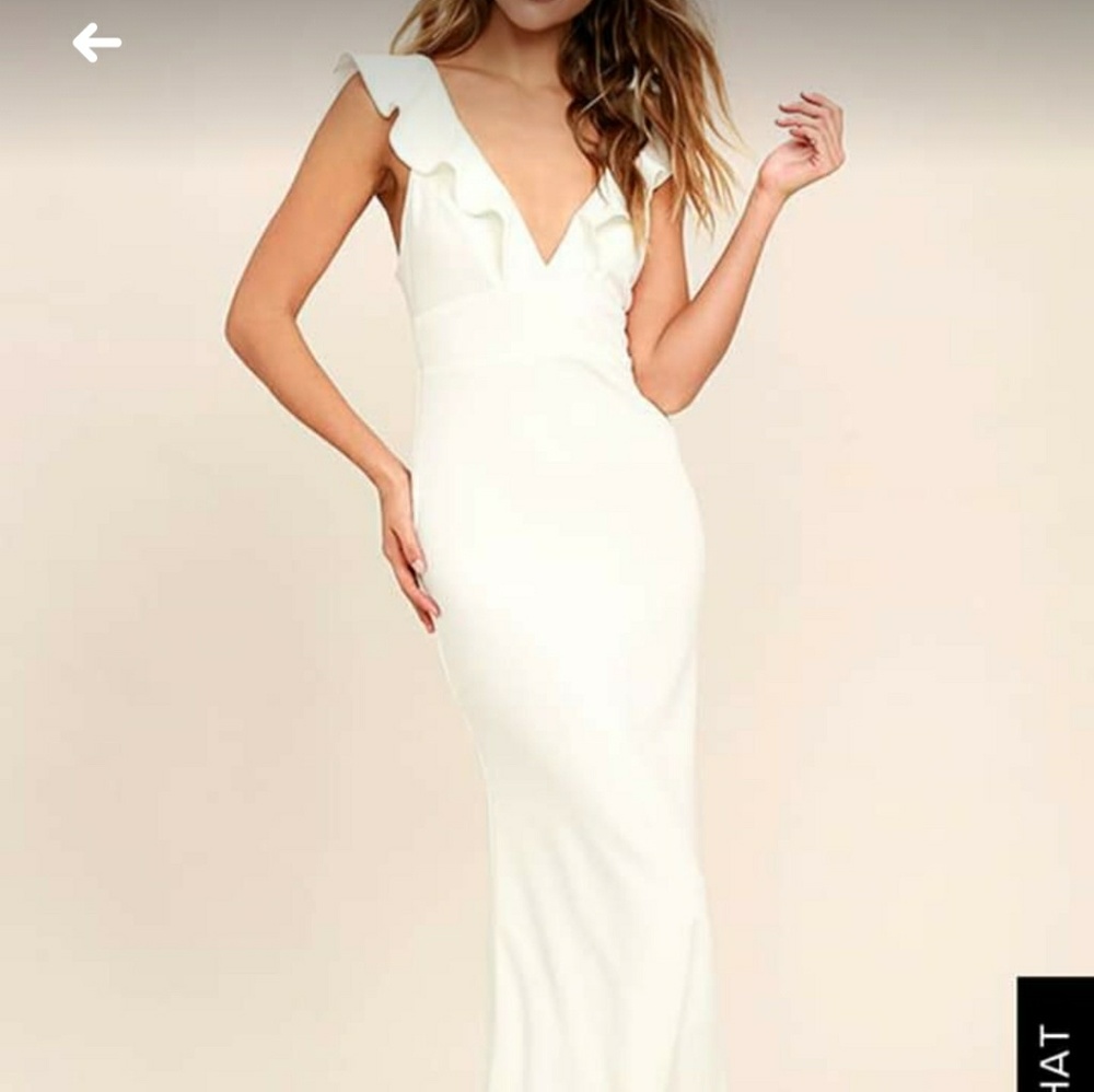 Lulu's white ruffle maxi